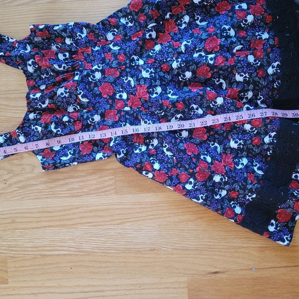 Skulls and Roses Punk Emo Goth Dress - Picture 3 of 5